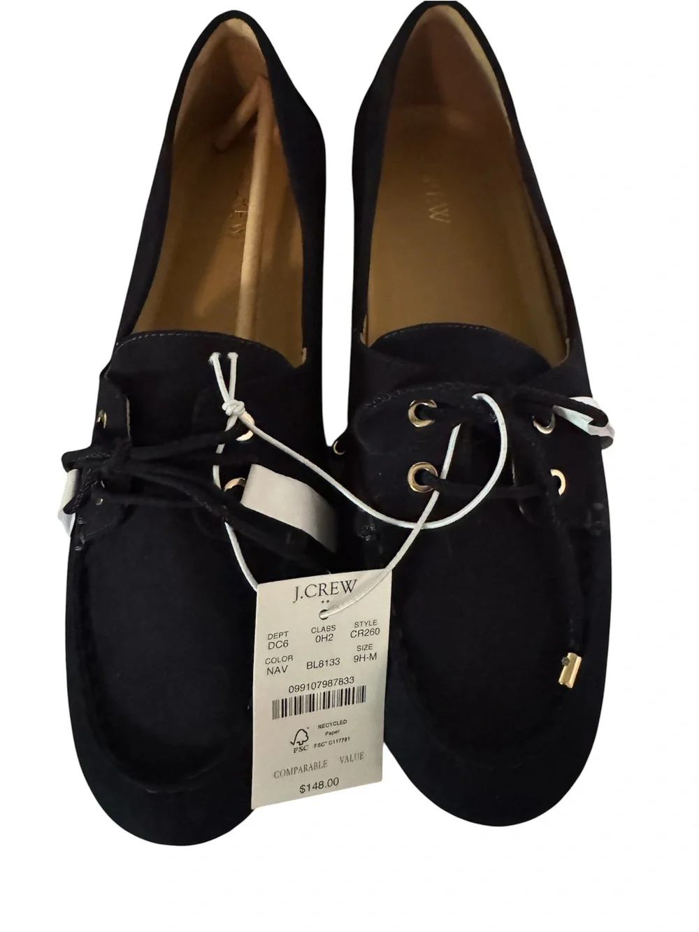 J. Crew Navy Suede Boat Loafers